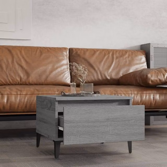 Berkfield Home Grey Sonoma Side Table, W/D/H: 46 x 46 x 35 cm