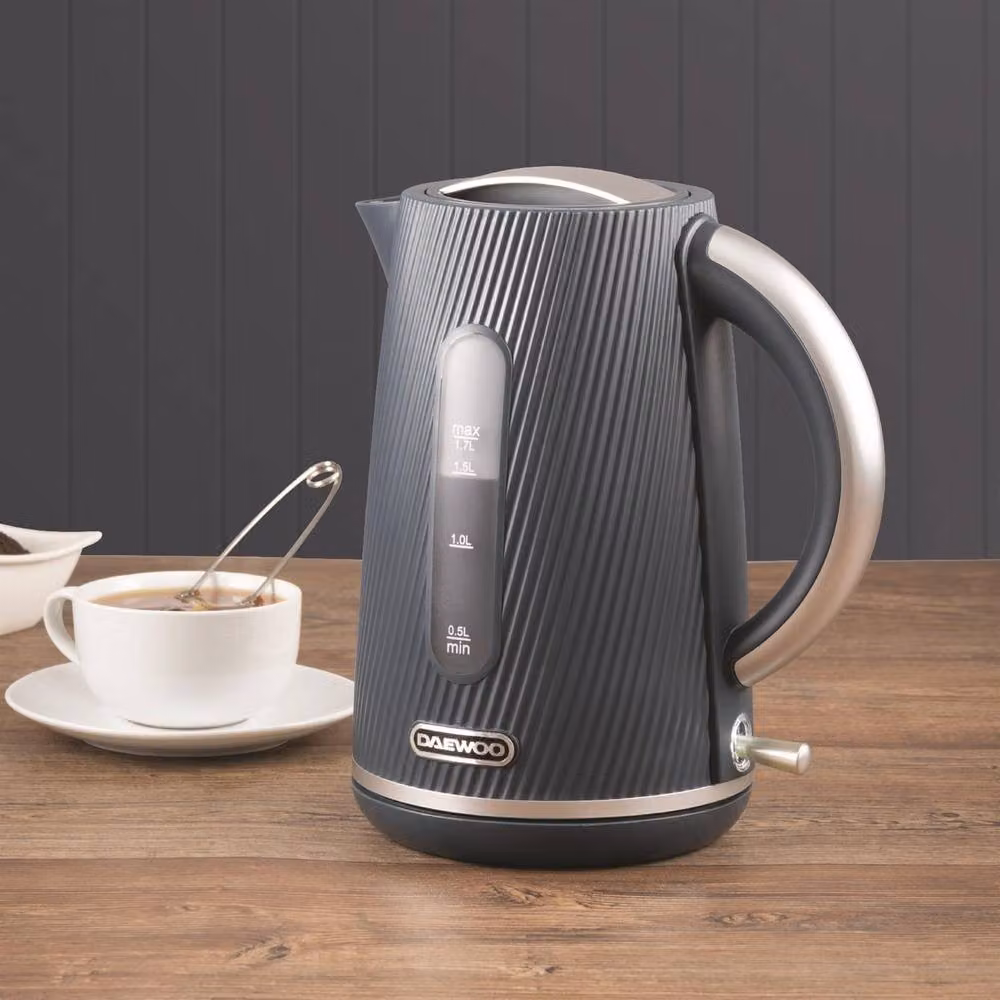 Daewoo Cascade 2500W Fast Boil Electric Kettle in Navy Blue with Modern Ribbed Matt Finish – 2