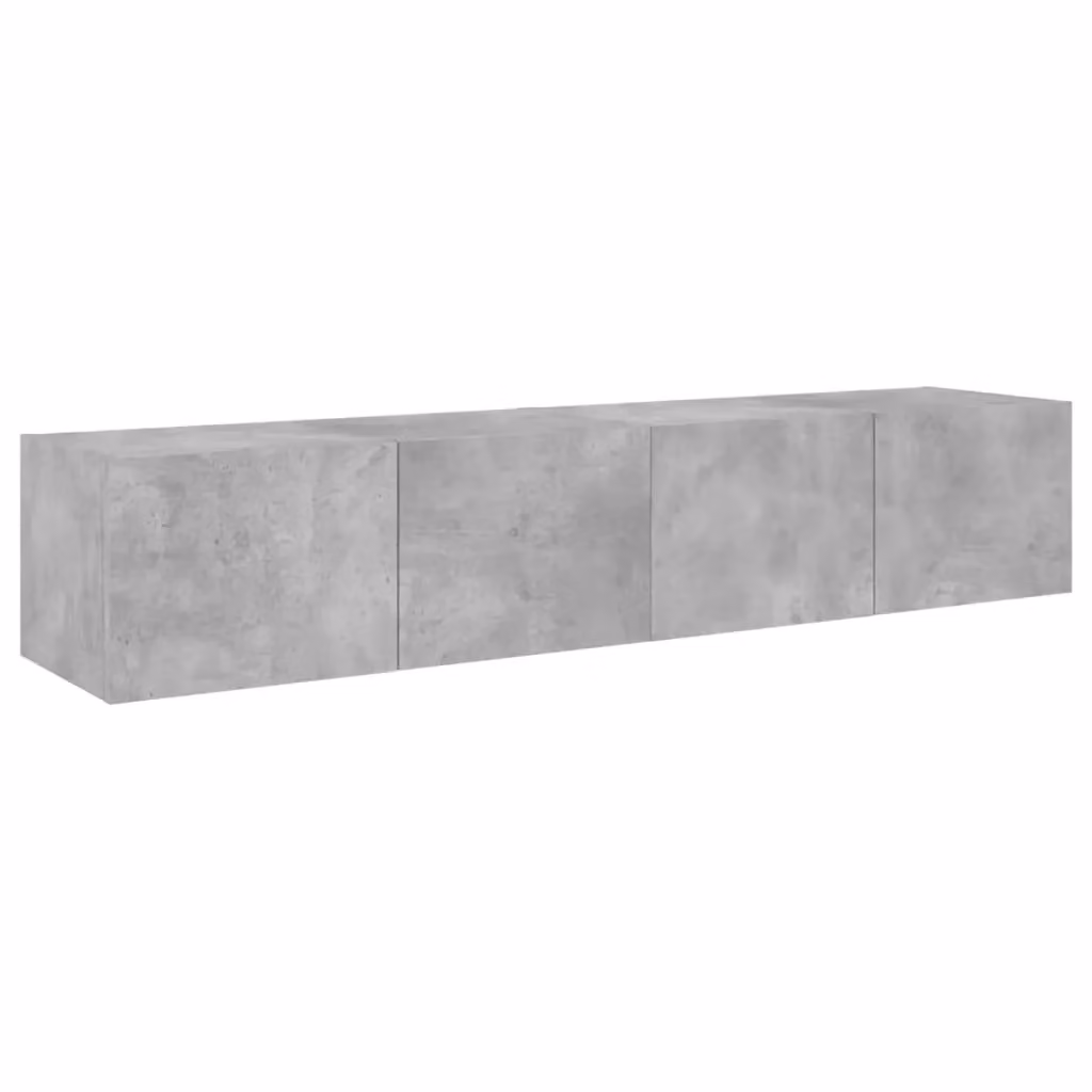 Berkfield Home Modern Wall Mounted TV Cabinets with Integrated LED Lights, 2 Pack, Concrete Grey, W/D/H: 80 x 35 x 31 cm – 4