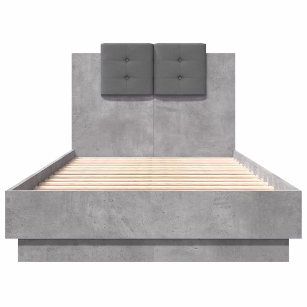 Berkfield Home Soft Upholstered Bed Frame in Concrete Grey, W/D/H: 80 x 190 cm – 3