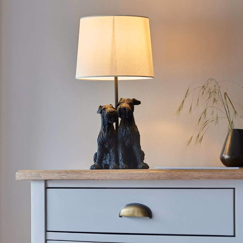 Netlighting Westie Table Lamp with Matt Black Resin Base and Natural Linen Shade – 2