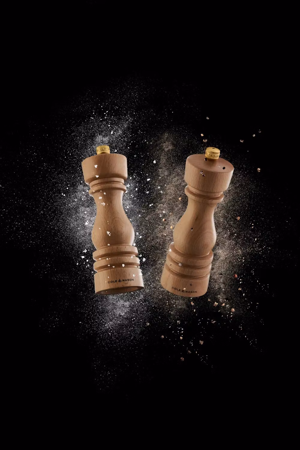 Cole & Mason London Beech Wood Salt and Pepper Mill Set, Beige, H: 18 cm – 3