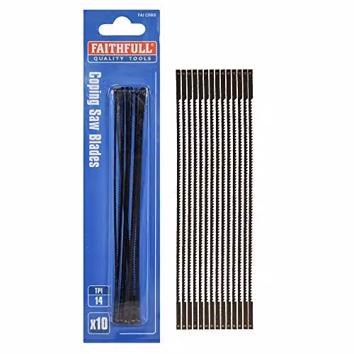Faithfull Black Steel Coping Saw Blades for Wood, 14 TPI – 1