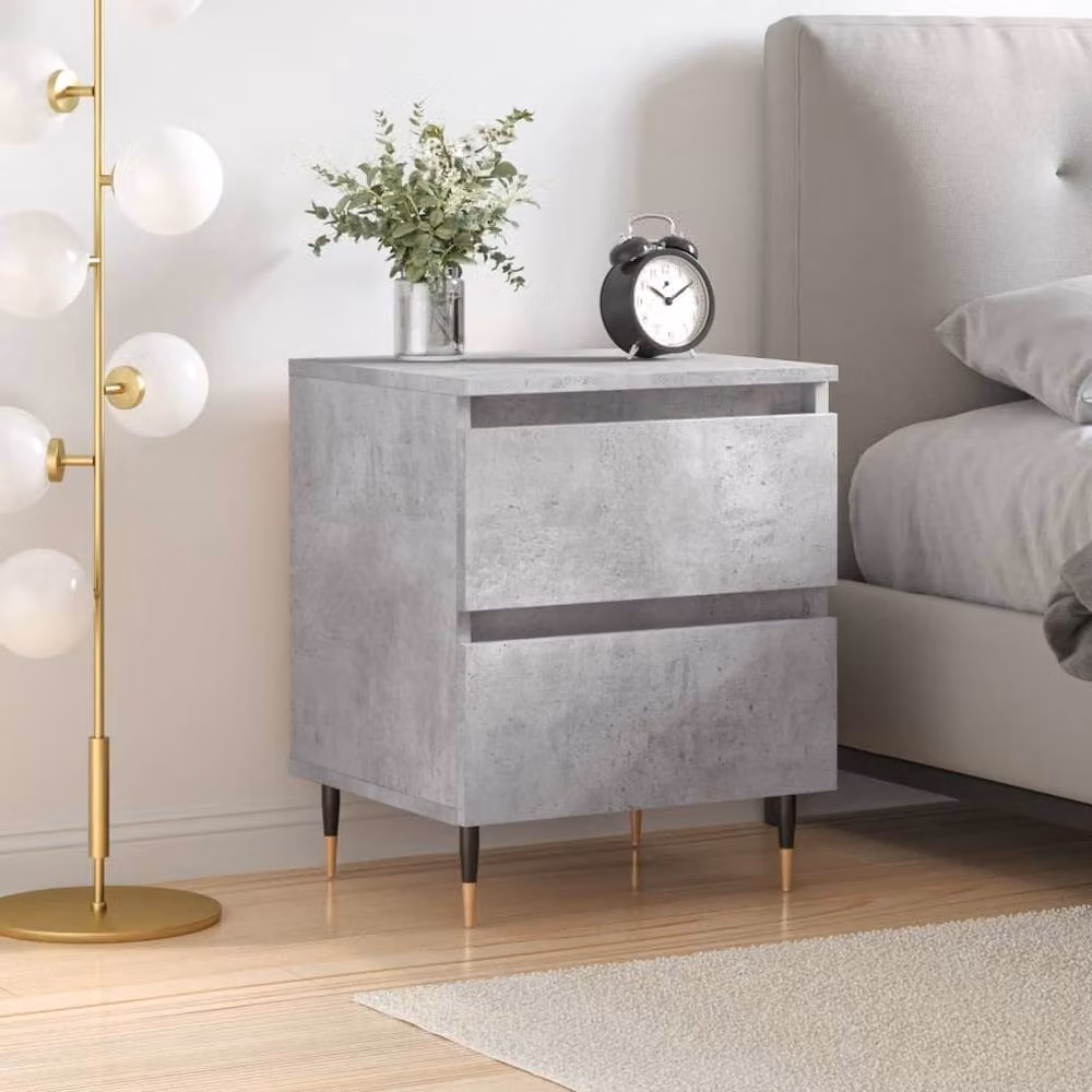 Berkfield Home Bedside Cabinet in Concrete Grey, W/D/H: 40 x 35 x 50 cm – 2