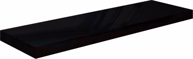 Berkfield Home Durable Floating Wall Shelves, 2 Pack, High Gloss Black, W: 80 cm, D: 23.5 cm, H: 3.8 cm