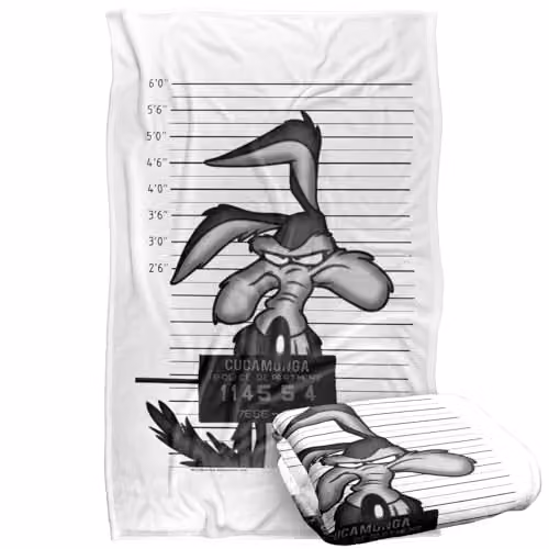 Warner Bros. Looney Tunes Wile E. Coyote Busted Silky Touch Super Soft Fleece Throw Blanket, Multicolour, W/D/H: 91.44 x 147 x cm