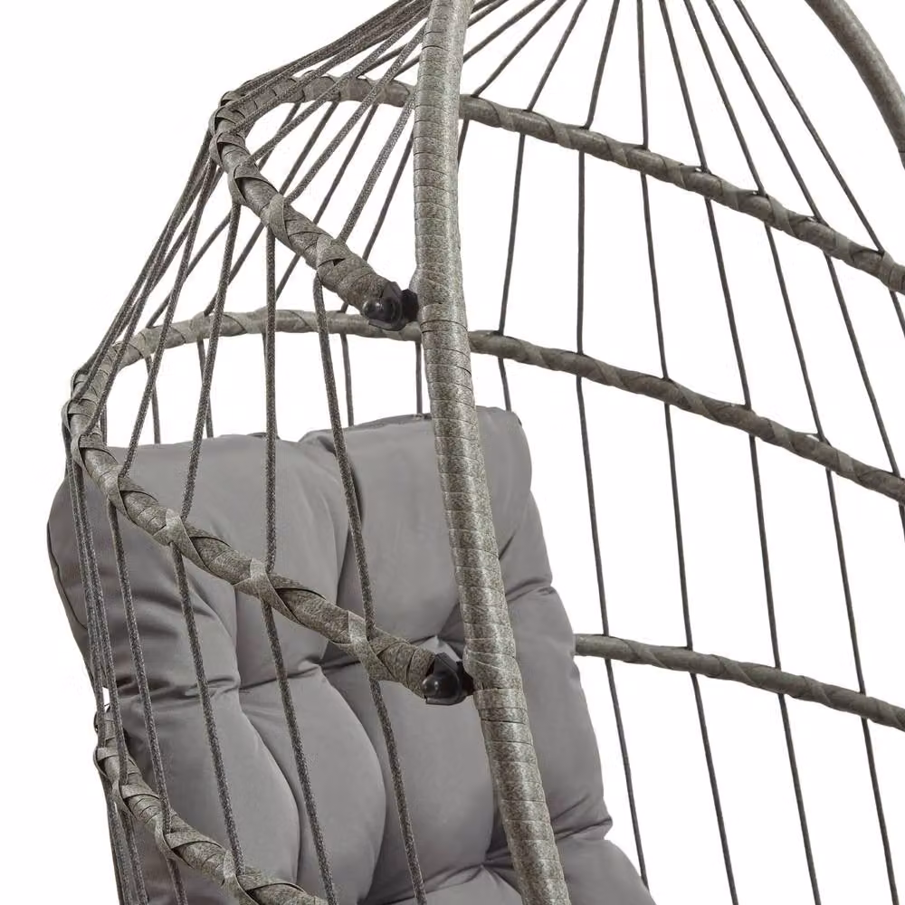 Monstershop Rattan Hanging Egg Chair in Grey – 5