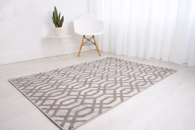 DS Living Bellagio Geometric Rug in Beige and Grey, W: 80 cm x L: 150 cm