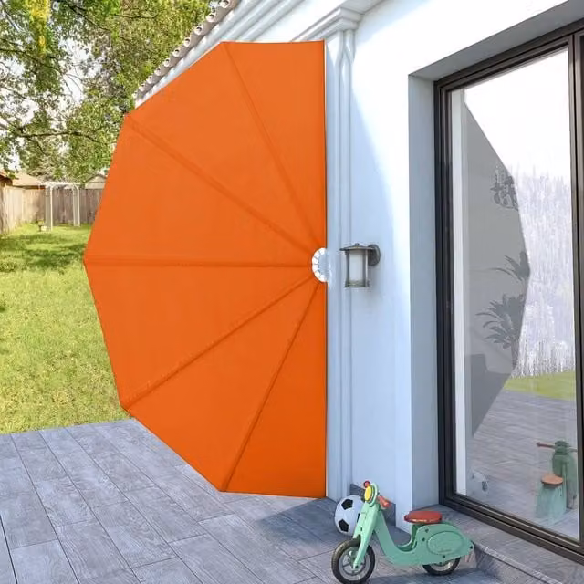 Berkfield Home Collapsible Terrace Side Awning in Orange Polyester and Steel, 200 cm – 1