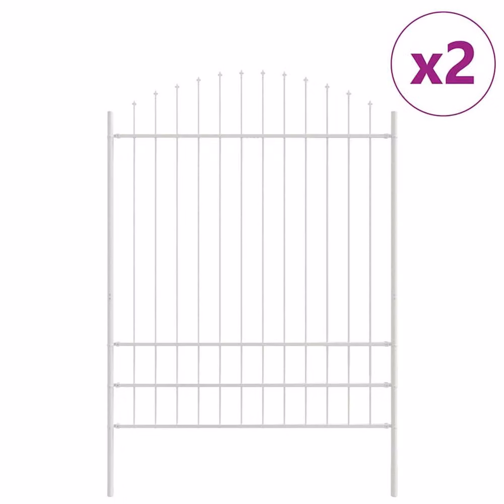 Berkfield Home White Steel Hoop Top Garden Fence, W: 4 m, H: 2 m – 3