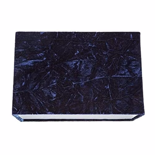 Happy Homewares Modern Rectangular Crushed Velvet Fabric Lamp Shade in Blue, Length: 29 cm – 1