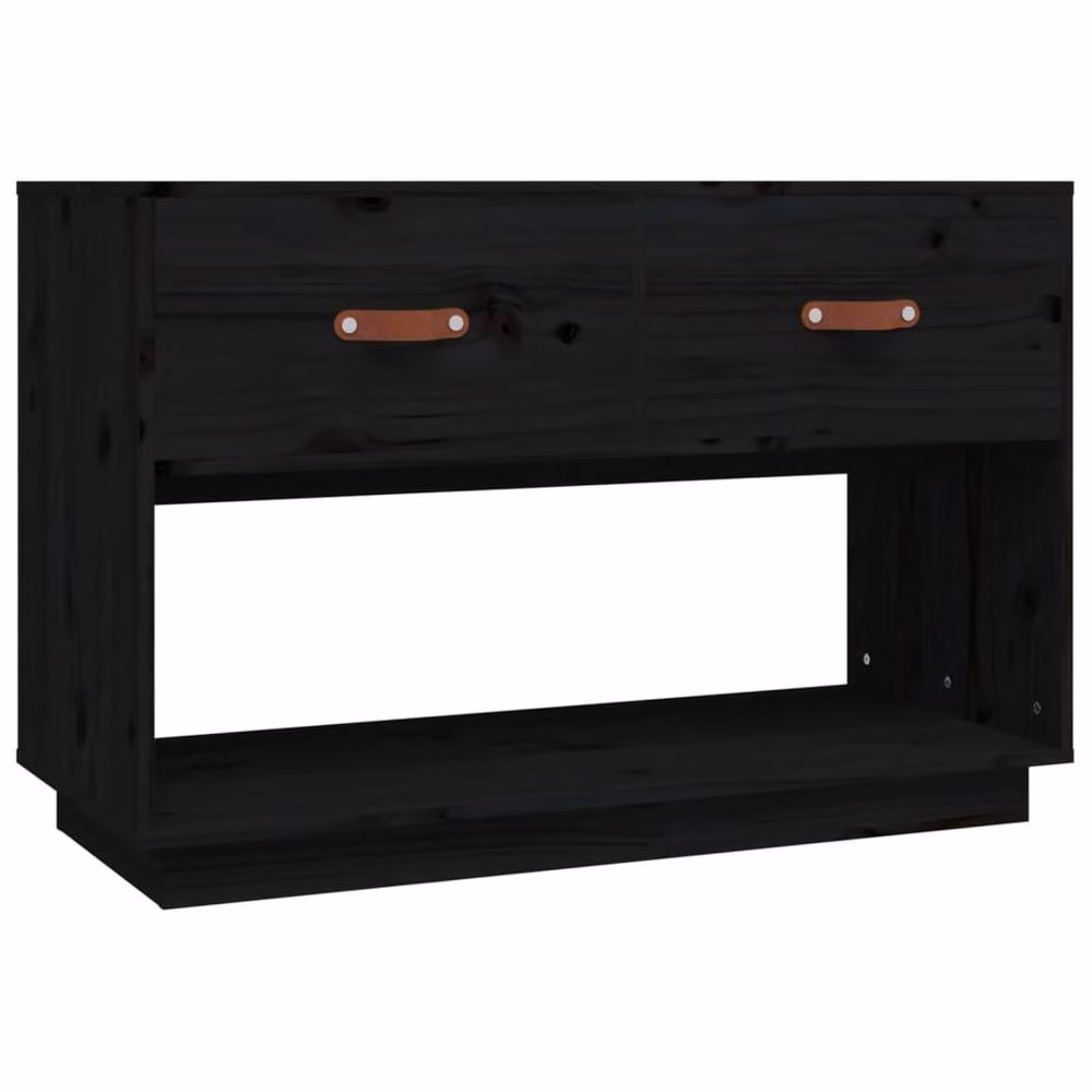 Berkfield Home Black Solid Wood Pine TV Cabinet W/D/H: 90 x 40 x 60 cm – 3