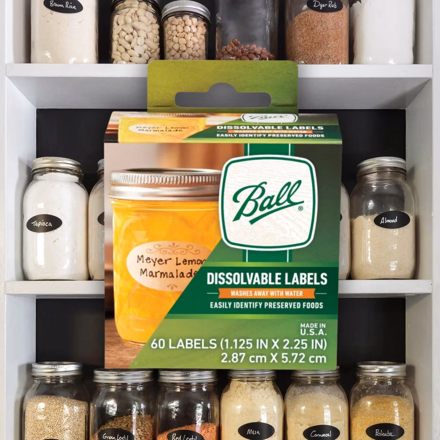 Ball White Dissolvable Self-Adhesive Labels for Preserves Jars, Pack of 60 – 4