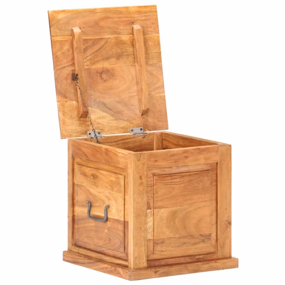 Berkfield Home Beautiful Chest in Brown Solid Acacia Wood, W/D/H: 40 x 40 x 40 cm – 2