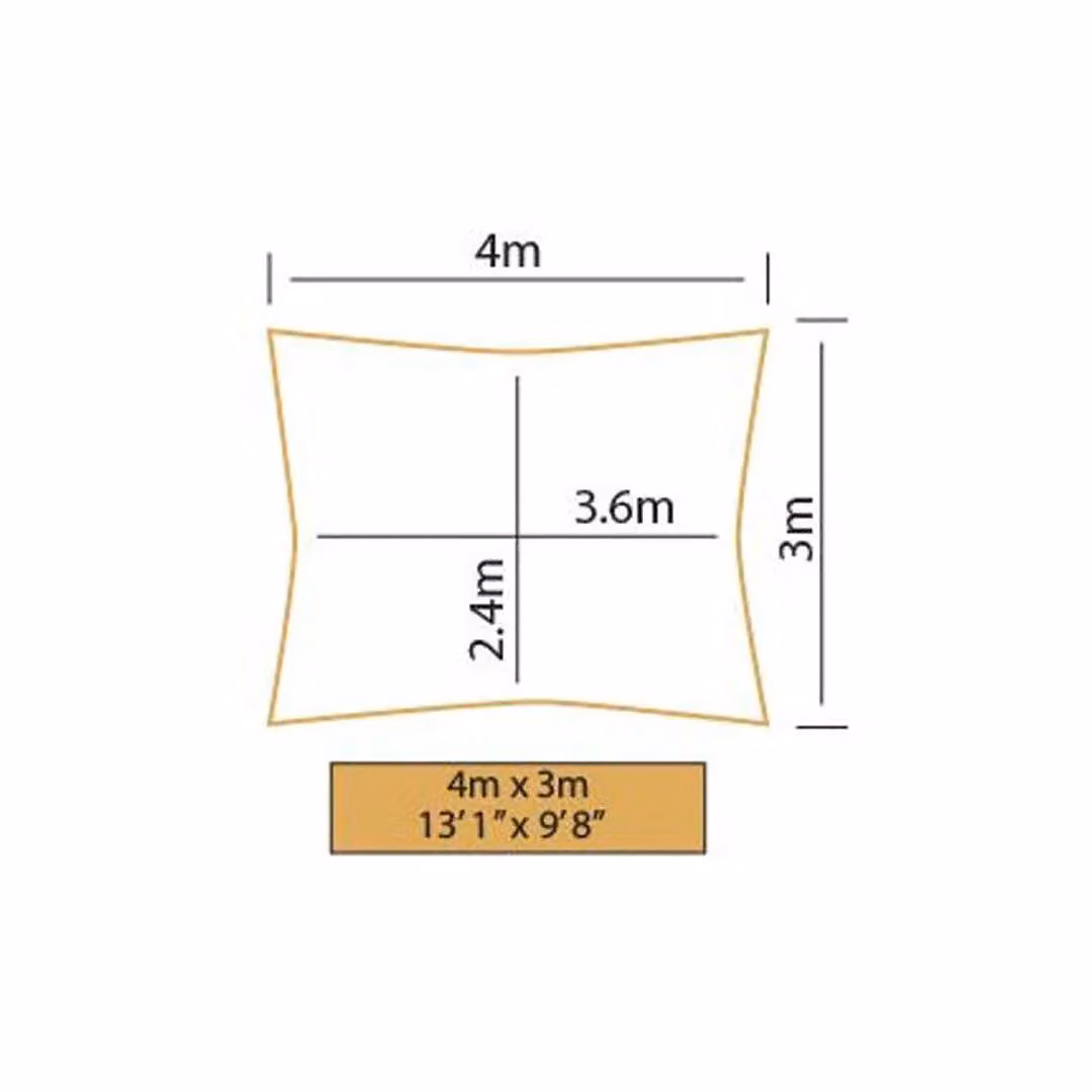 Primrose Waterproof Rectangular Patio Sun Shade Sail Canopy in Pale Blue with 98% UV Block – 2