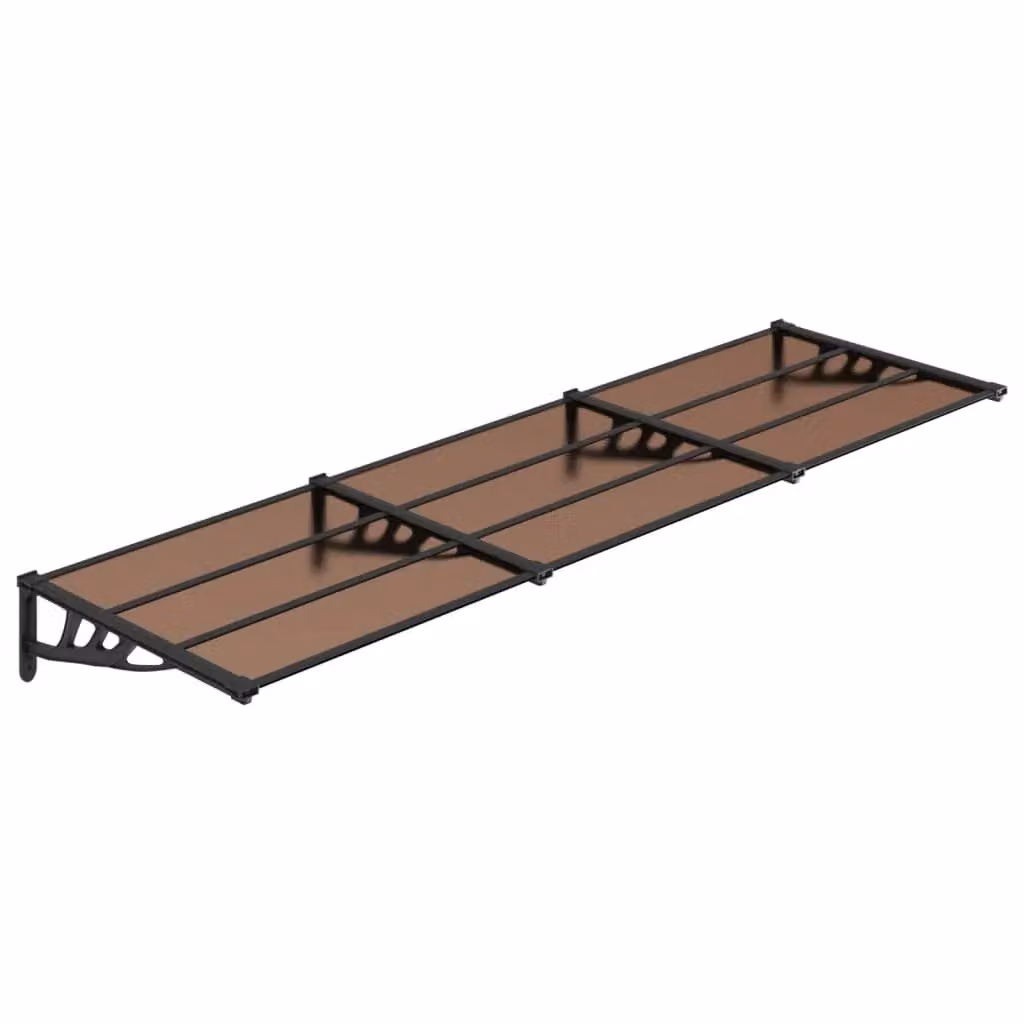 Berkfield Home Black Polycarbonate and Aluminium Door Canopy W: 297.5 cm, D: 90 cm – 2