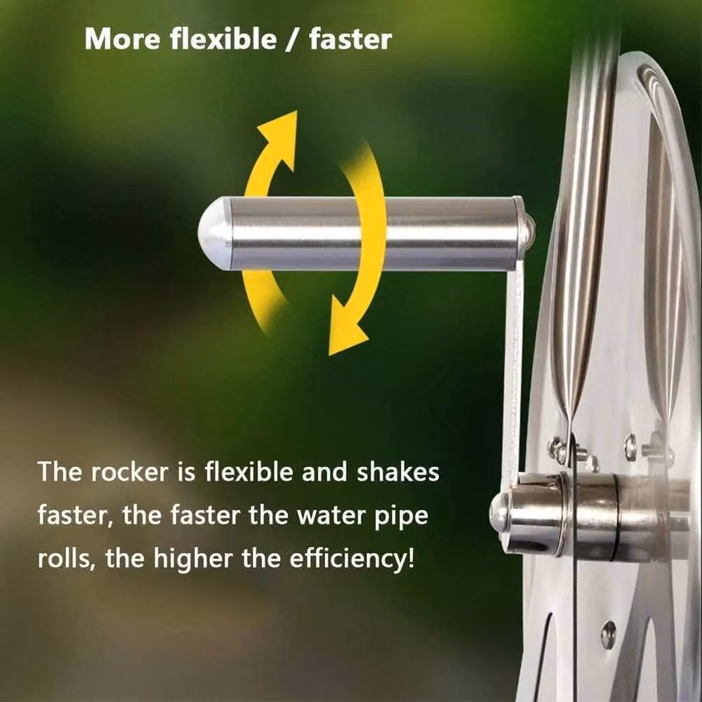 NESTLUNE Silver Metal Garden Hose Reel with 60m Capacity – 2