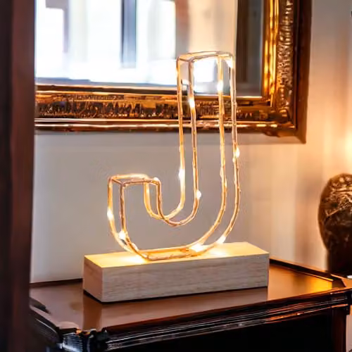 Lumiletter LED Alphabet Wire Frame Letter Light in Gold, H 22.0 cm x W 16.0 cm x D 5.0 cm – 2