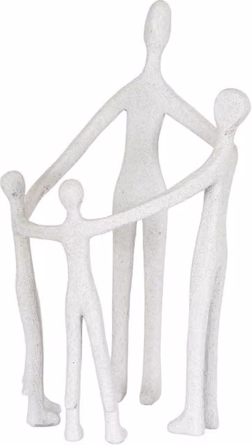 KDMD Kin Large Family Resin Ornament with Intertwined Figures in White