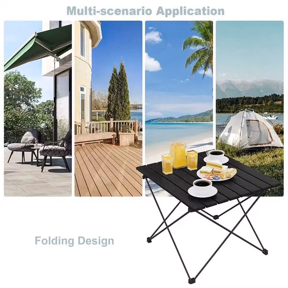 Havendro Portable Roll Up Camping Table in Black, W/D/H: 40 x 35 x 29 cm – 3