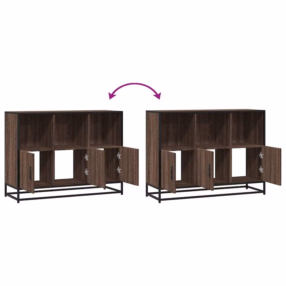 Berkfield Home Brown Oak Sideboard, W/D/H: 100 x 35 x 76 cm – 5