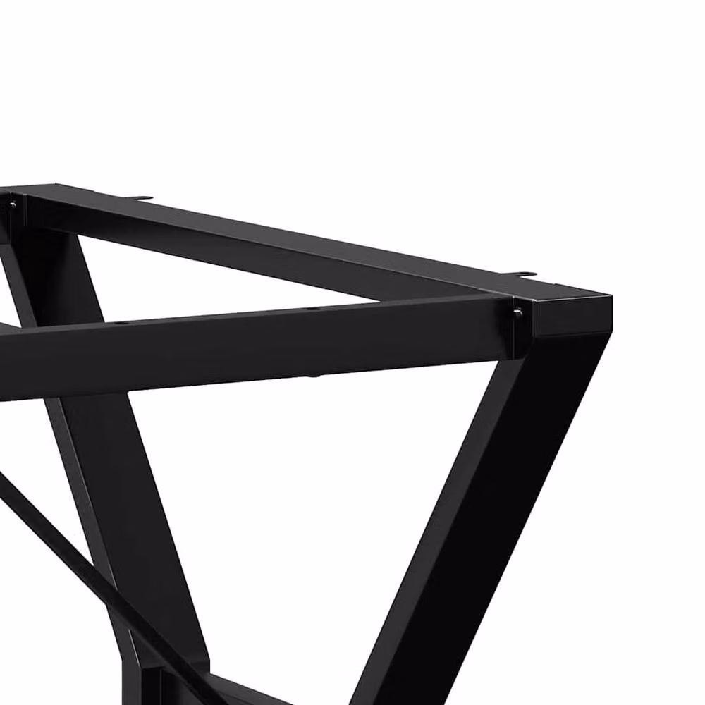 Berkfield Home Y-Frame Dining Table Legs in Black Steel, W/D/H: 80 x 40 x 73 cm – 4
