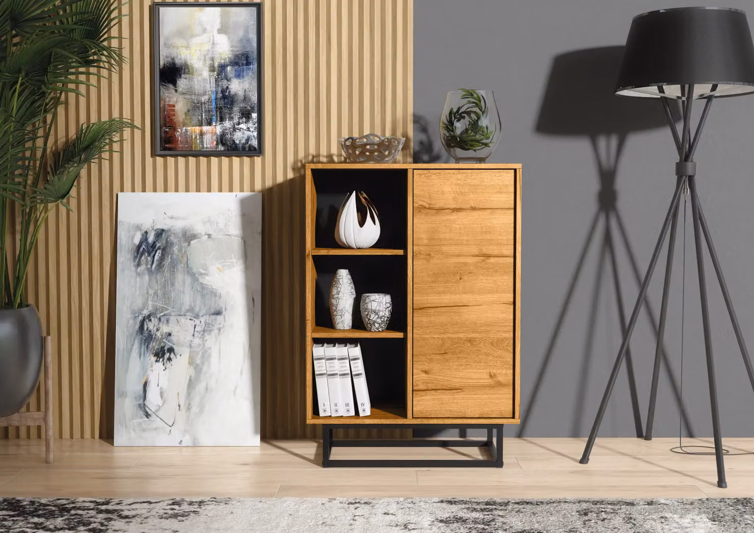 Mex Furniture LTD Industrial Loft Sideboard in Brown and Black, W: 100 cm, H: 70 cm, D: 35 cm – 2