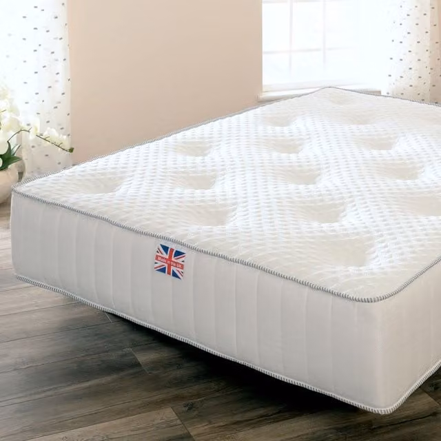 Comfy Living White Hybrid Deep Filled Pocket Sprung and Memory Foam Mattress with Wool and Antibacterial Fabric, W: 140 cm, L: 200 cm