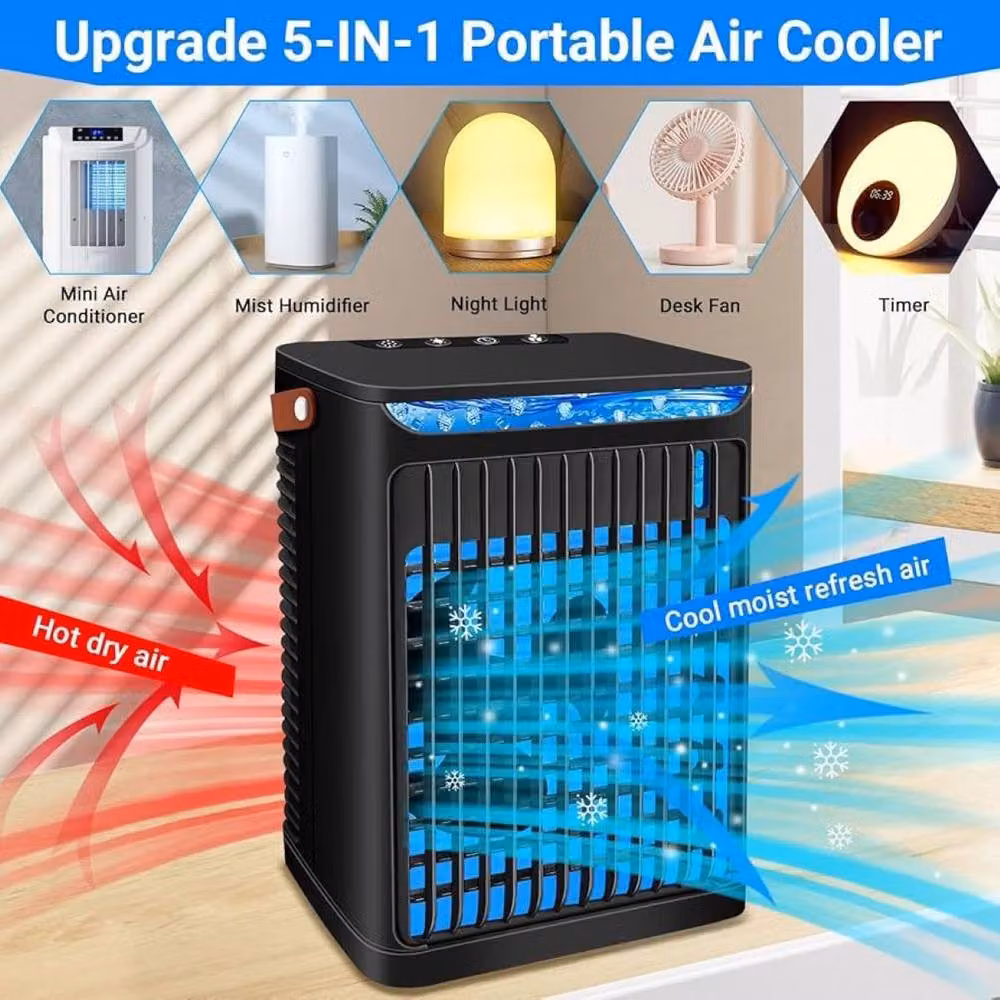 Quipulse Mini Portable Water Cooling Fan in Black – 7