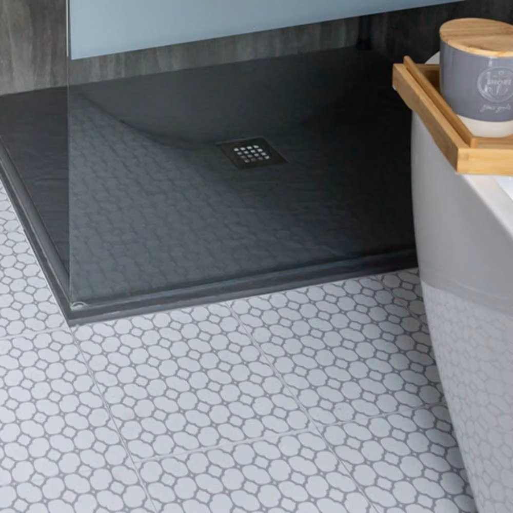 D-C-Fix Bloomy Grid Self Adhesive Vinyl Floor Tiles, White, Pack of 11, W/D/H: 30.48 x 30.48 x 30.48 cm – 3