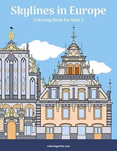 Skylines in Europe Coloring Book for Kids 2 by Independently Published, Multicolour