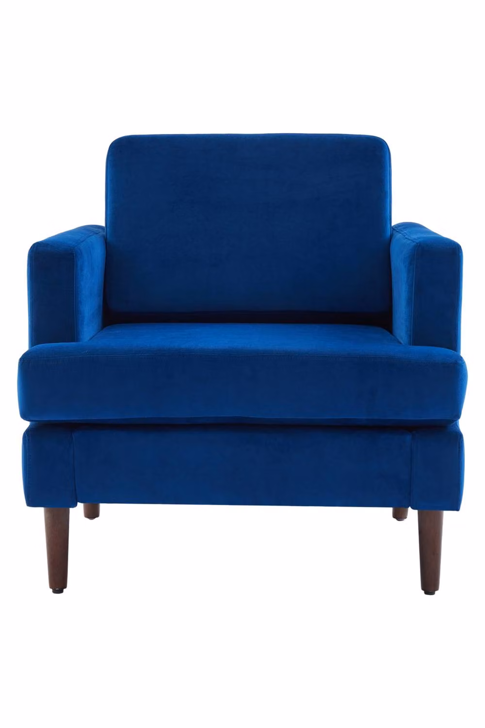 Garden Sanctuary Mid-Century Blue Velvet Single Sofa Armchair – 2