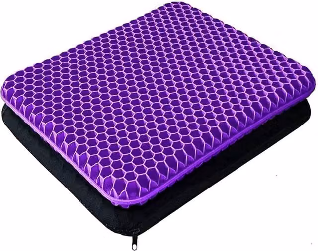 NESTLUNE Purple Breathable Ergonomic Gel Seat Cushion, W/D/H: 190 x 100 x 1 cm