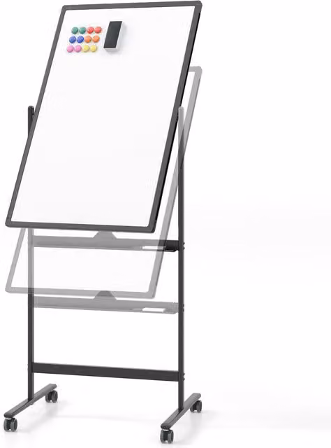 Costway Portable Rolling White Board in Black and White