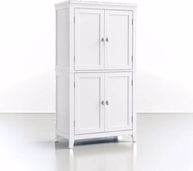 Modcraft 4 Door Freestanding Display Cabinet in White Matt MDF