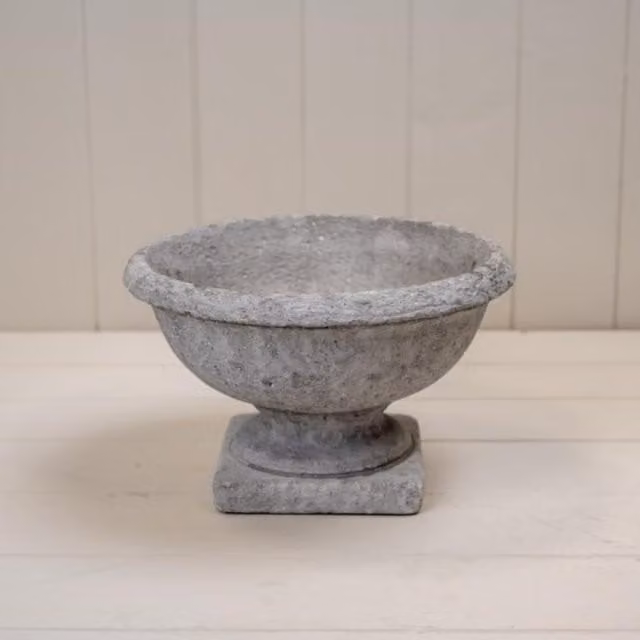 KDMD Antique Classic Urn Tabletop Cement Pot in Grey
