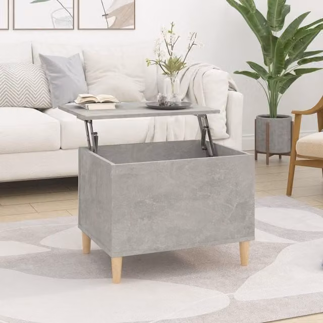 Berkfield Home Modern Grey Coffee Table with Lift Mechanism, W/D/H: 60 x 44.5 x 45 cm