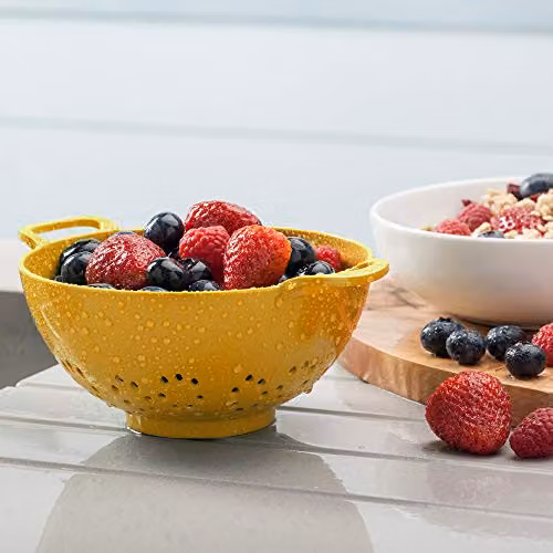 Zeal Melamine Colander with Handles, Yellow, Diameter: 15 cm – 3