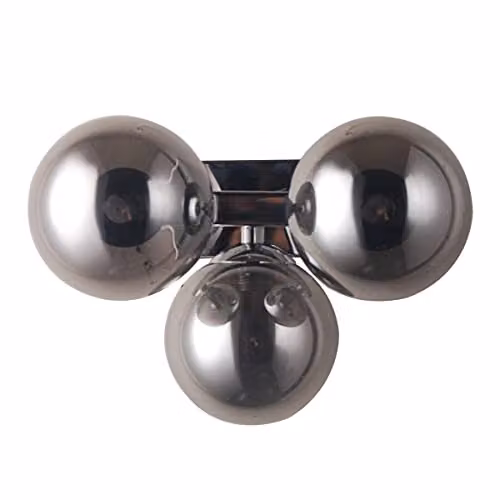 Netlighting Marbelio Modern 3 Light Wall Lamp with Grey Glass Spheres and G9 Base