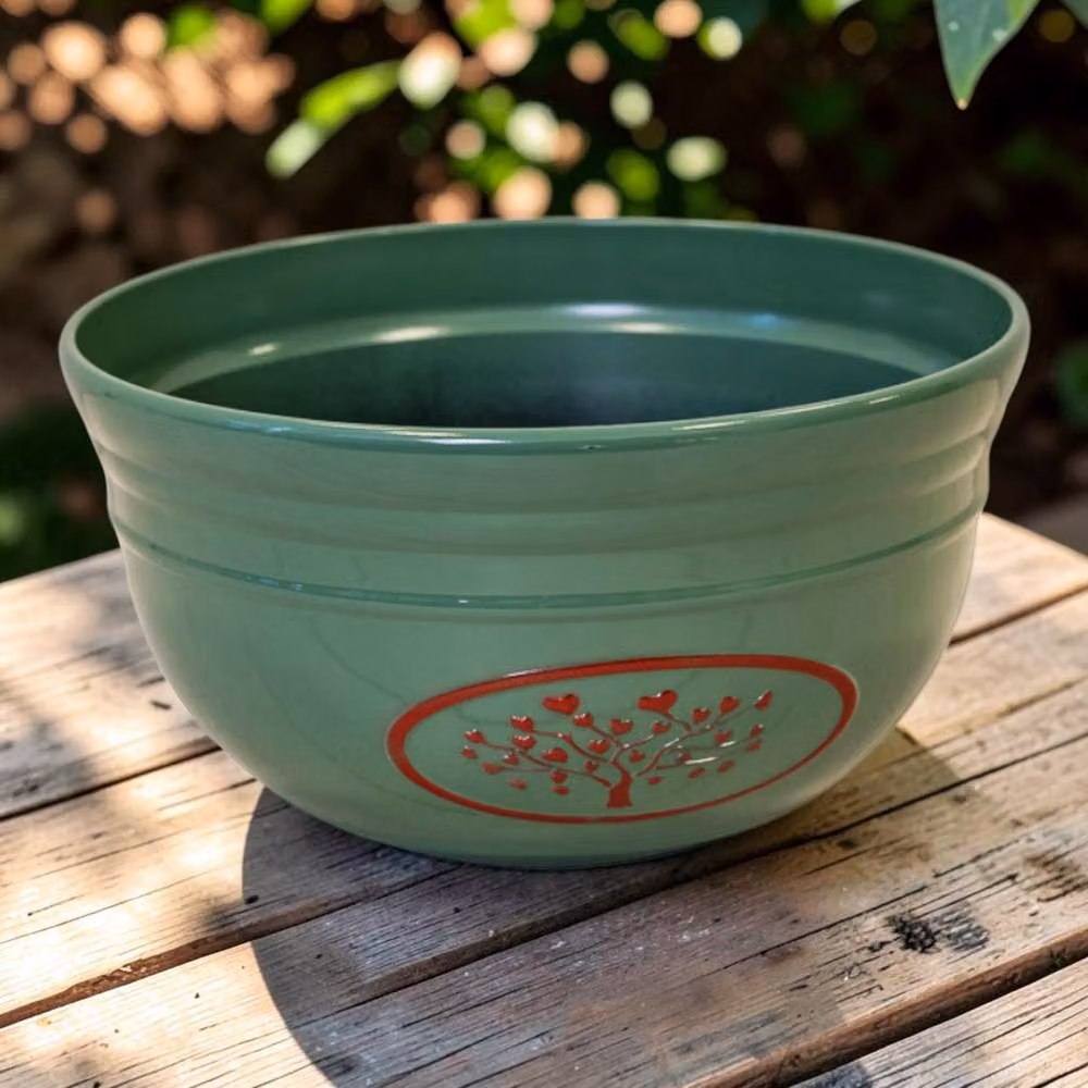 Four Candle Green Love Heart Tree Plastic Planter Bowl, Diameter: 30 cm – 2