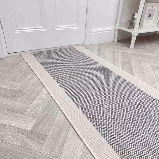 runrug Vichy Reversible Indoor/Outdoor Carpet Runner Rug in Grey, W: 60 cm, L: 150 cm – 1