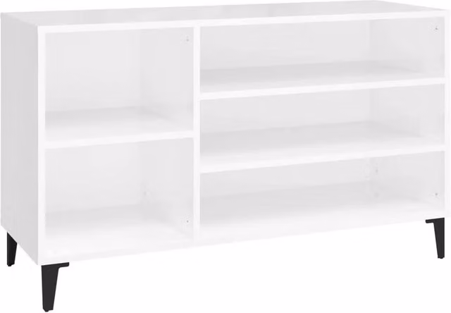 Berkfield Home High Gloss White Shoe Cabinet with Integrated Seat, W/D/H: 102 x 36 x 60 cm – 1