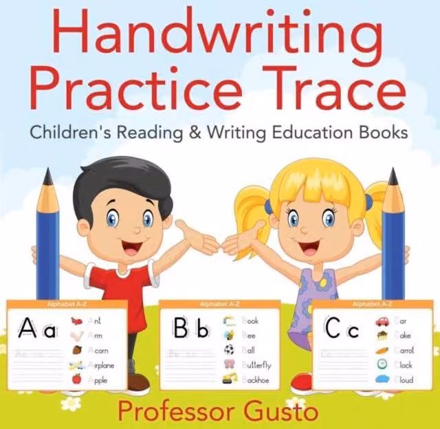 Professor Gusto Handwriting Practice Trace Penmanship Book for Children, Multicolour