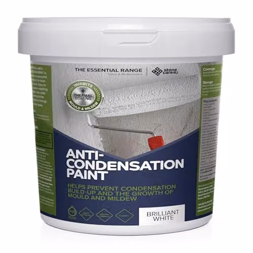 Stonecare4u Anti-Condensation Paint in Brilliant White, 5 Litre, Mould Resistant and Low Emission Internal Paint for Walls and Ceilings