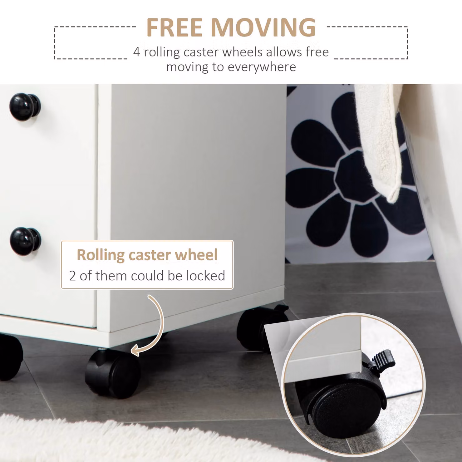Kleankin Slimline Bathroom Storage Unit in White – 2