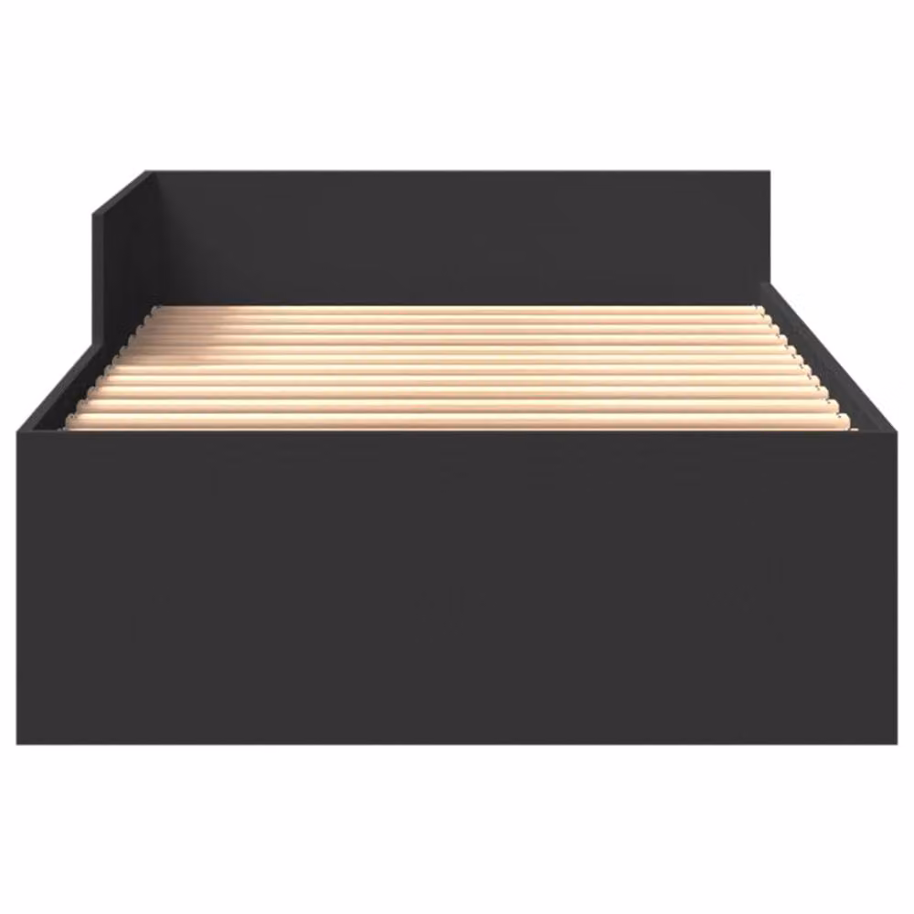 Berkfield Home Small Single Wood Bed Frame in Black, W: 75 cm, L: 190 cm – 4