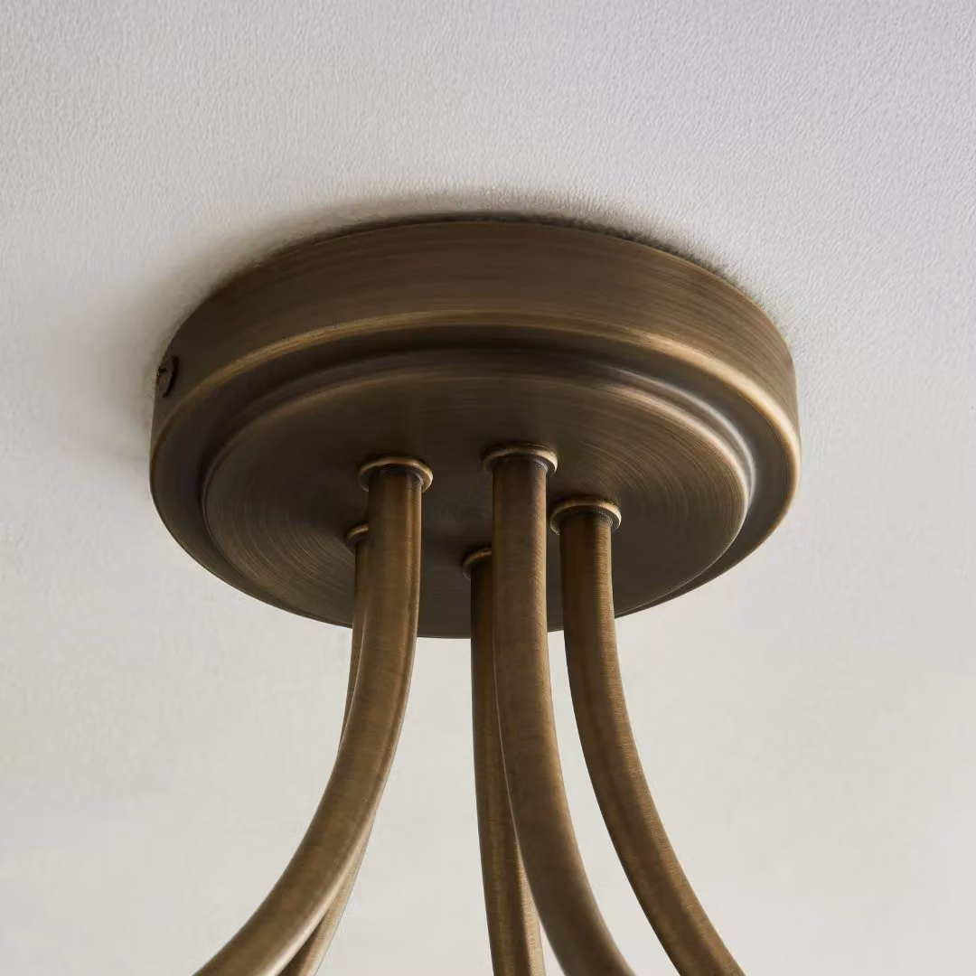 Pagazzi Hamilton 5 Light Semi Flush Ceiling Light in Gold and Antique Brass – 4