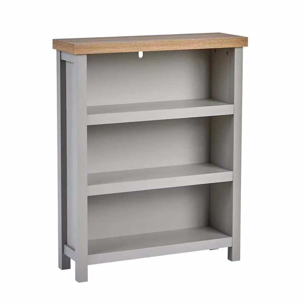 Home Source Avon Low 3 Shelf Bookcase Storage Unit in Grey – 4
