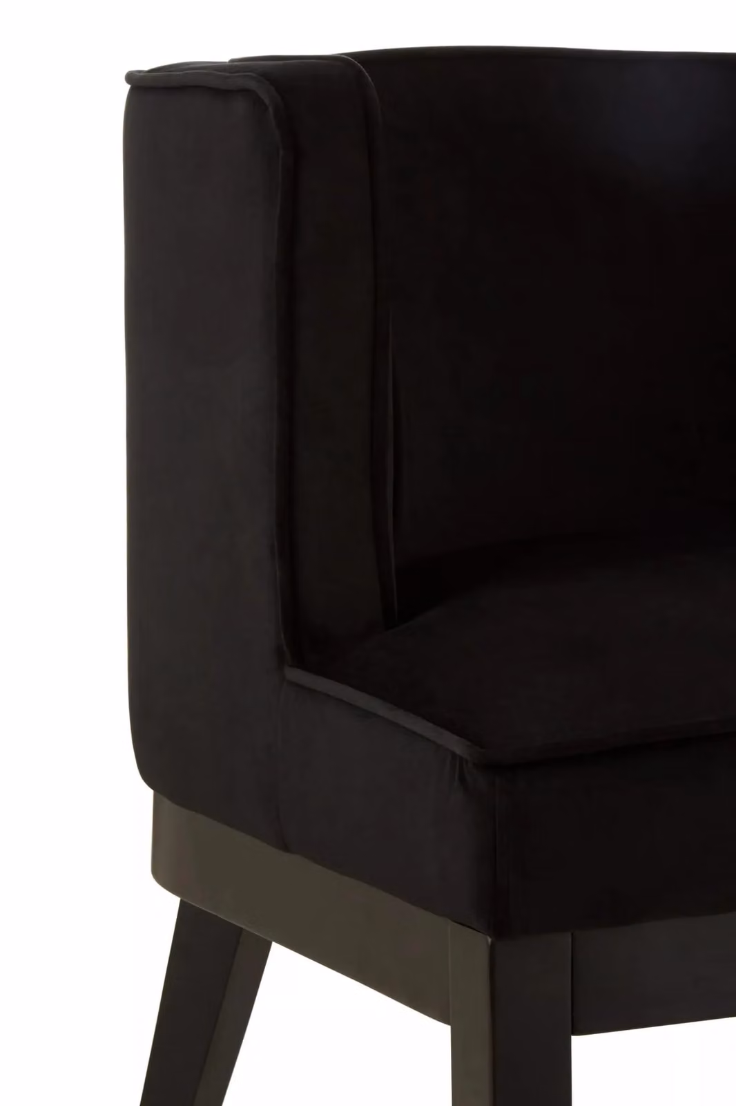 Orsina Daxton Black Velvet Rounded Chair with Armrests – 4
