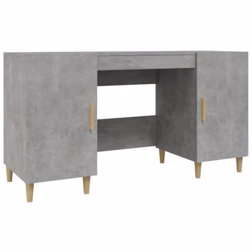 vidaXL Writing Desk in Grey, Engineered Wood, W/D/H: 140 x 50 x 75 cm – 1